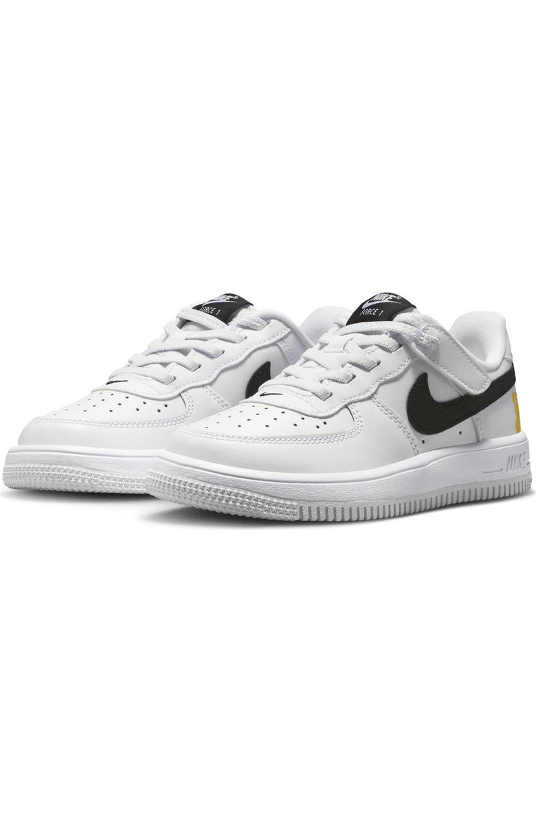 Nike Kids' Force 1 Low EasyOn Basketball Sneaker, Main, color, White/ Black