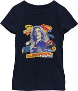 Supergirl Girl's Supergirl Pop Art Stickers and Badges Graphic T-Shirt