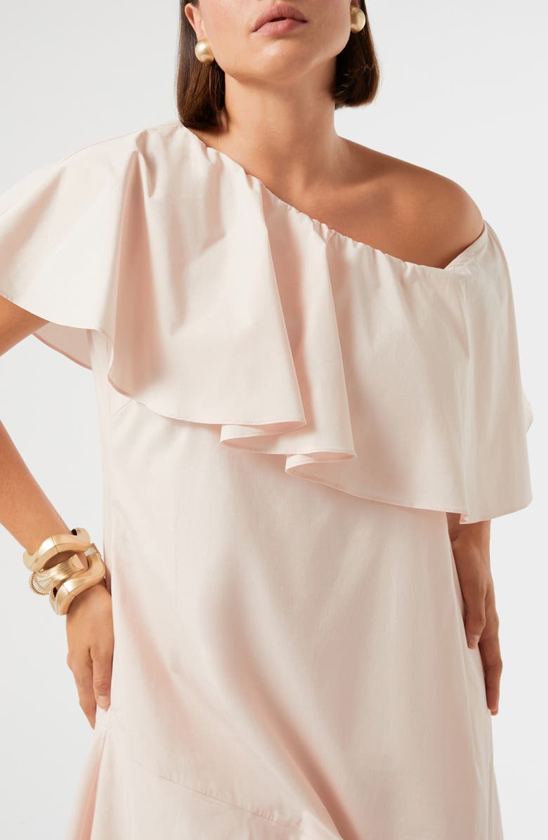 Marina Rinaldi Pioppo Ruffle One-Shoulder Maxi Dress, Alternate, color, Pink