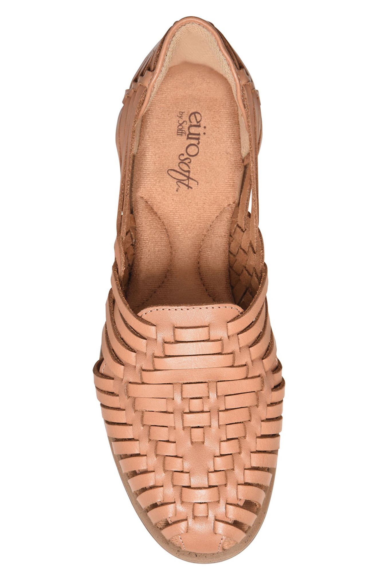 EUROSOFT Ranie Woven Leather Flat, Alternate, color, Luggage 204