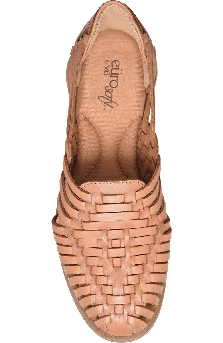 EUROSOFT Ranie Woven Leather Flat, Alternate, color, Luggage 204