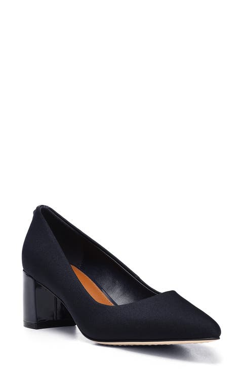 Stephanid Pointed Toe Block Heel Pump