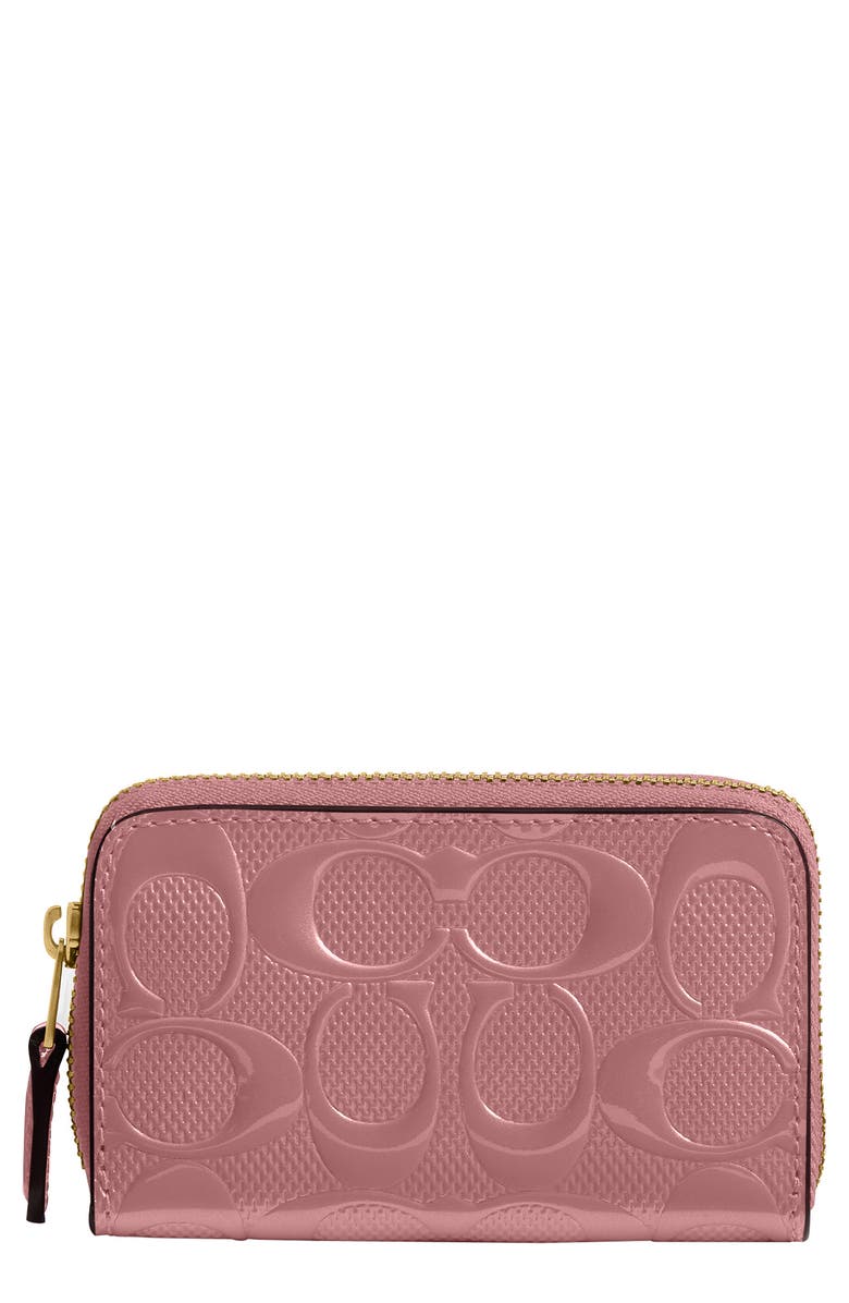 COACH Small Essential Boxed Card Case, Main, color, Dusty Pink