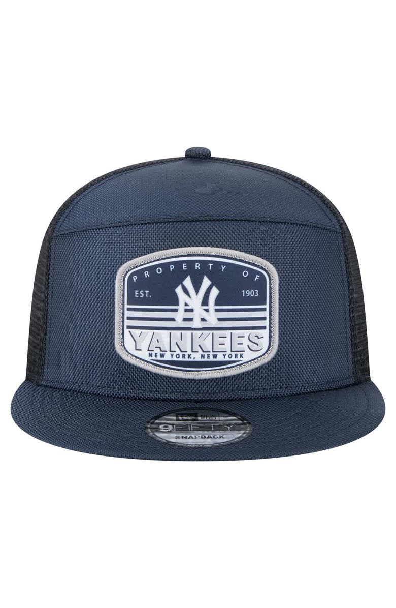 New Era Men's New Era  Navy New York Yankees Split Panel 9FIFTY Trucker Snapback, Alternate, color, 