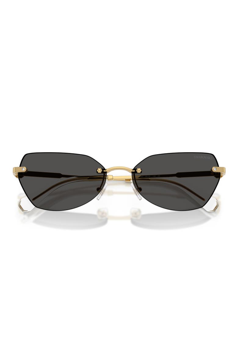 58mm Irregular Sunglasses, Alternate, color, GOLD / DARK GREY