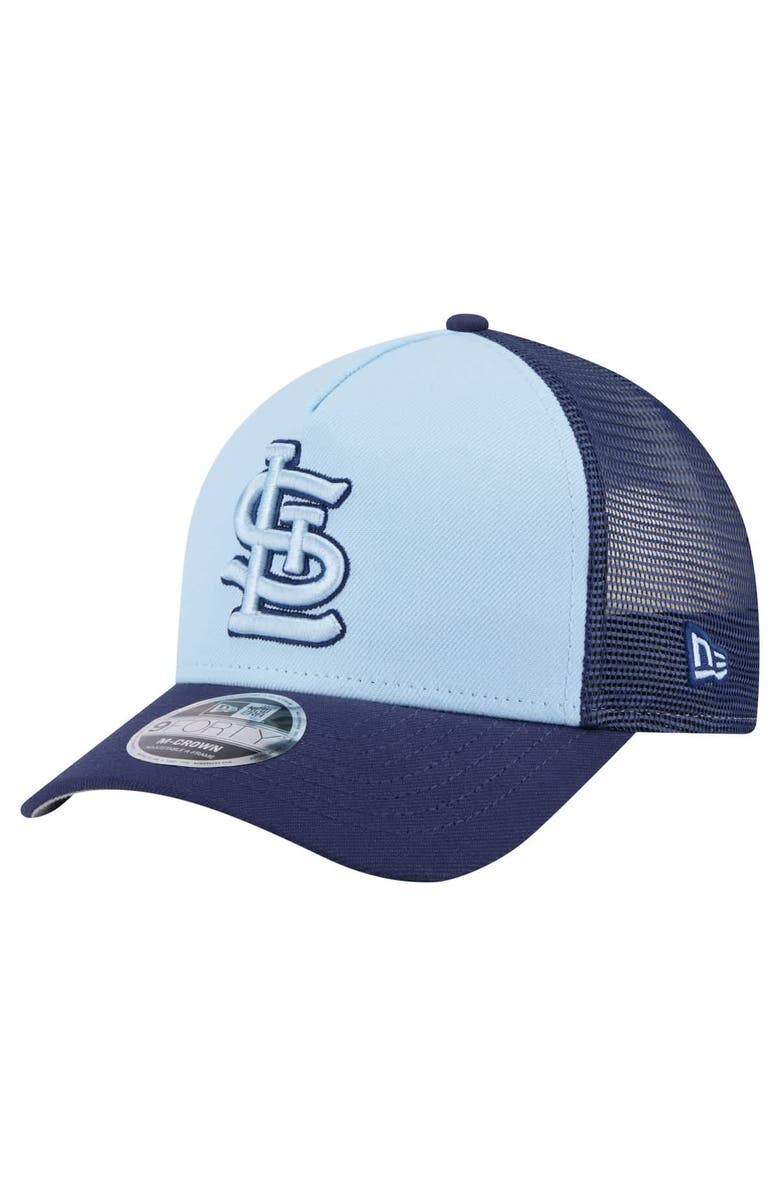 New Era Men's New Era Light Blue/Navy St. Louis Cardinals 2-Tone Color Pack 9FORTY Adjustable Trucker Hat, Main, color, 
