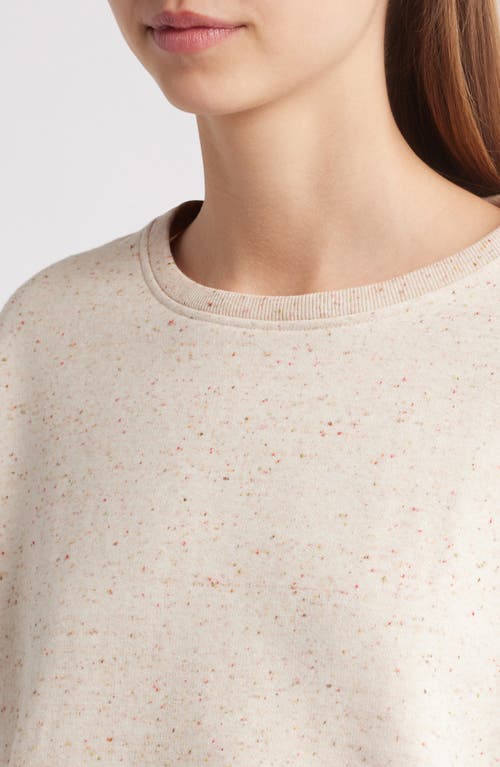 SESSUN SESSÙN CHEBBI OVERSIZE COTTON & LINEN BLEND MOTTLED FLEECE SWEATER