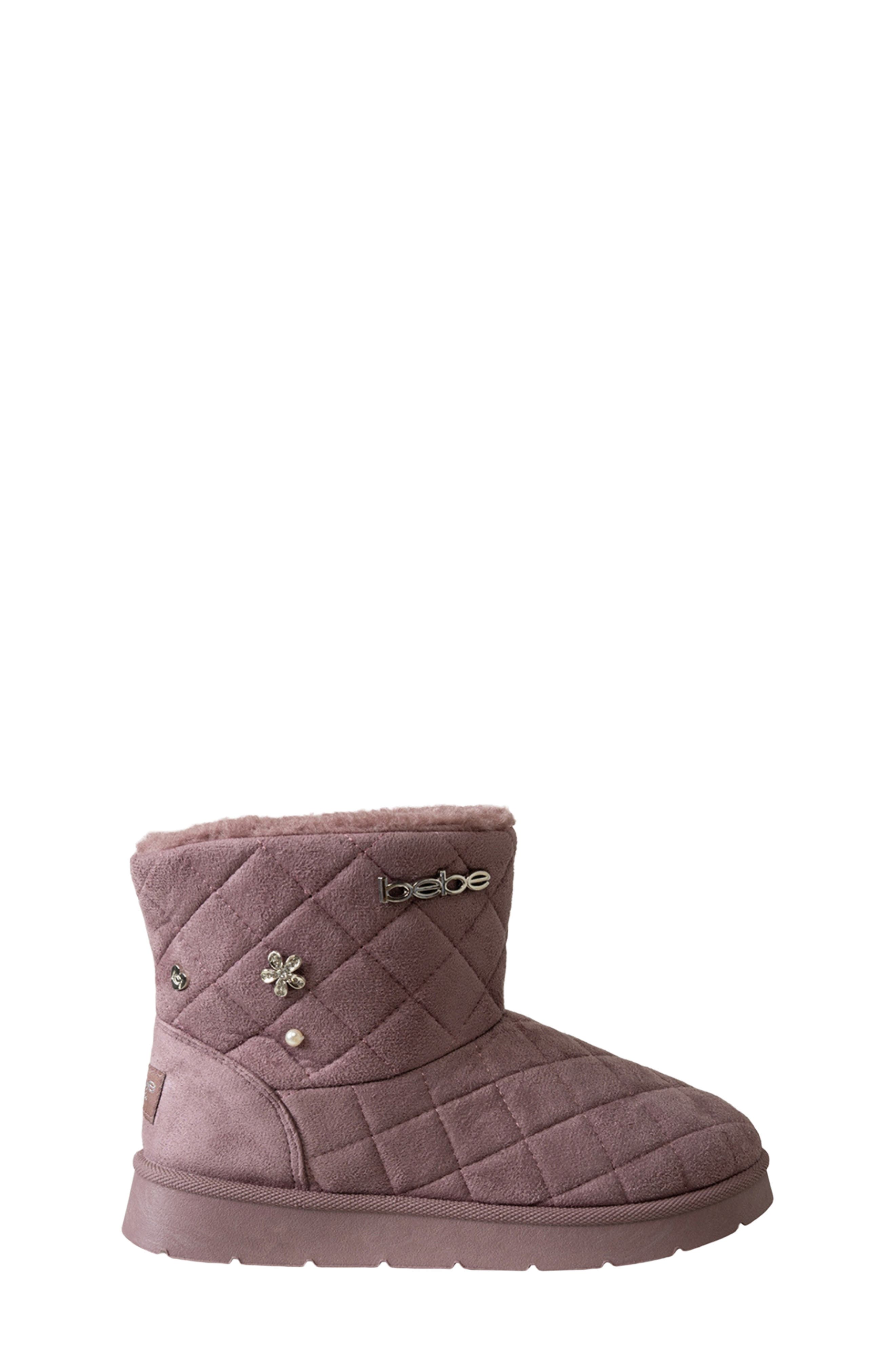 Kids' Quilted Bootie, Alternate, color, DARK MAUVE