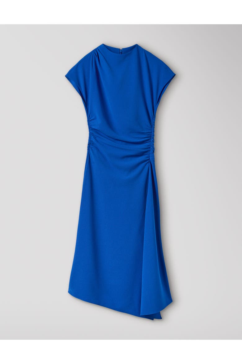 Crepe Ruched Midi Dress, Alternate, color, Blue