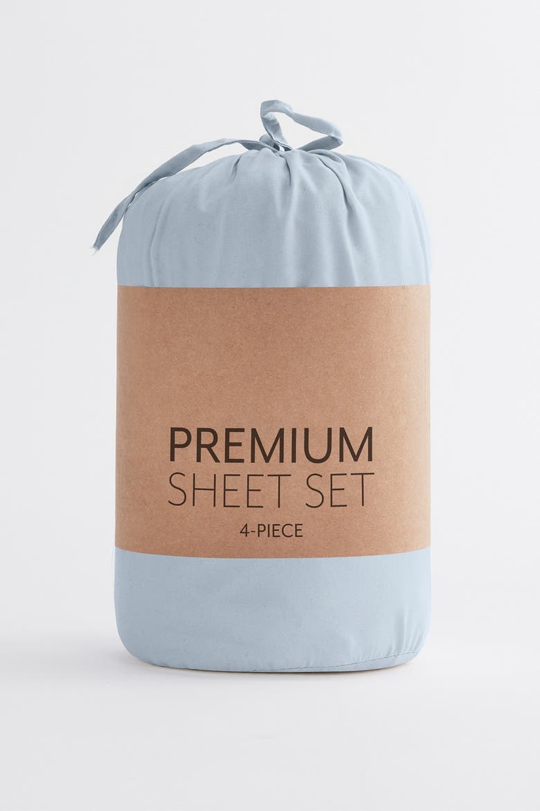 Home Collection Premium Ultra Soft 4-Piece Solid Bed Sheet Set - Light Blue, Alternate, color, LIGHT BLUE
