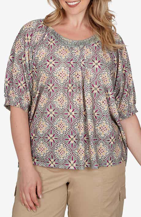 Geometric Printed Slub Top