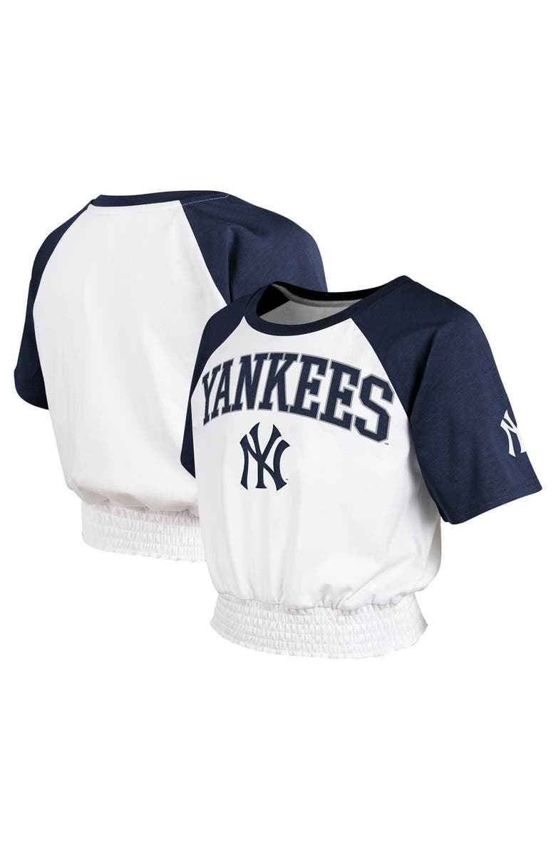 Outerstuff Youth White New York Yankees On Base Fashion Raglan T-Shirt, Alternate, color, 