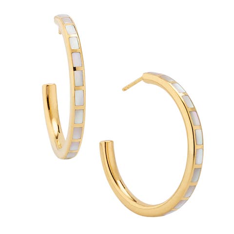 Dash Hoop Earring Set In Sterling With 18K Gold Overlay