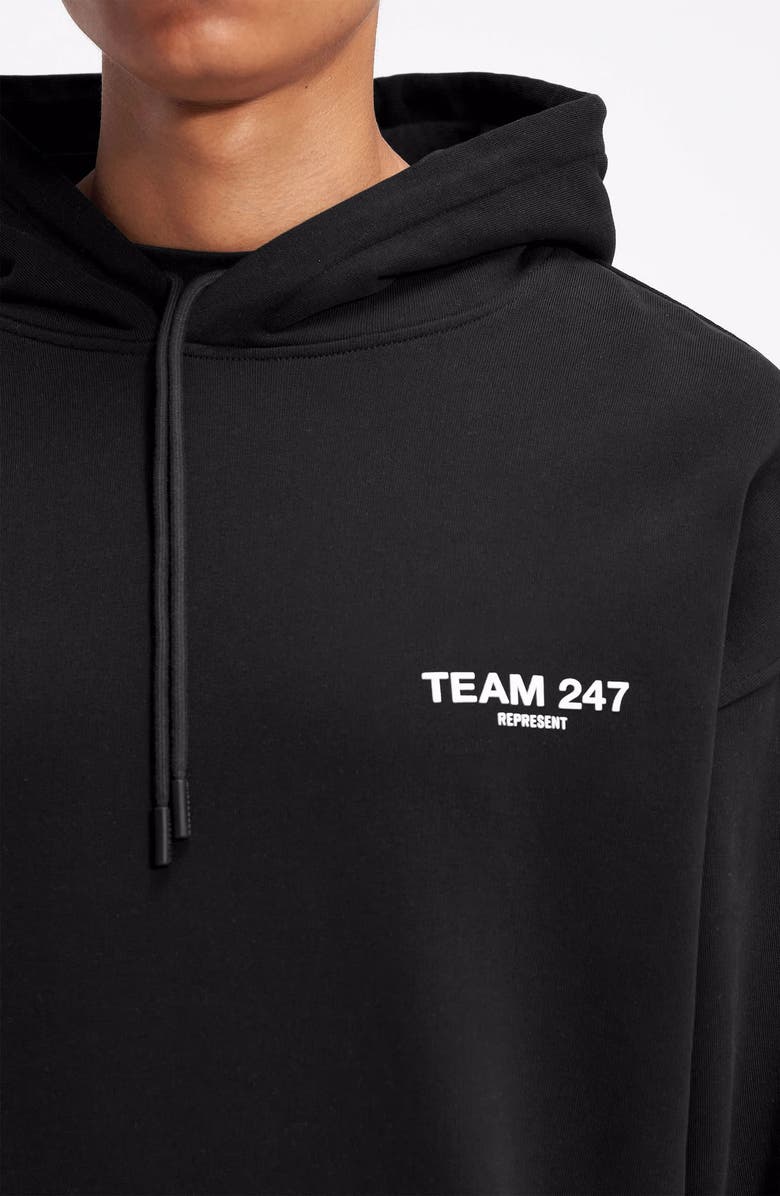 Represent Team 247 Oversize Graphic Hoodie, Alternate, color, Jet Black