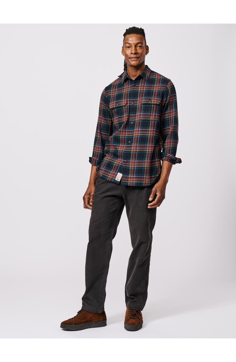 Aubin Crowle Button Up Flannel Shirt, Alternate, color, Black Check