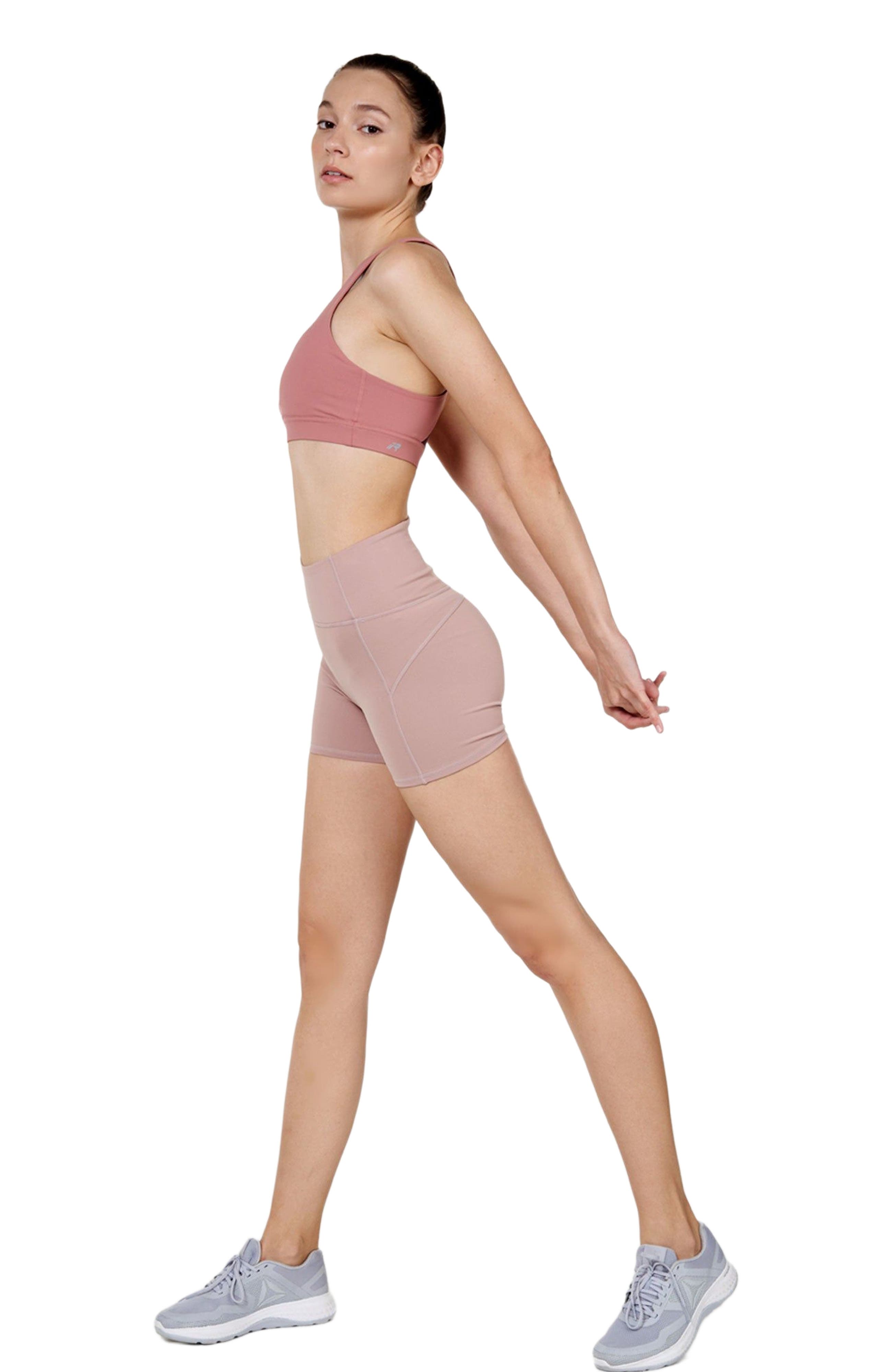 Rebody Active Aim Mesh Silkiflex Lite Bra in Old Rose 