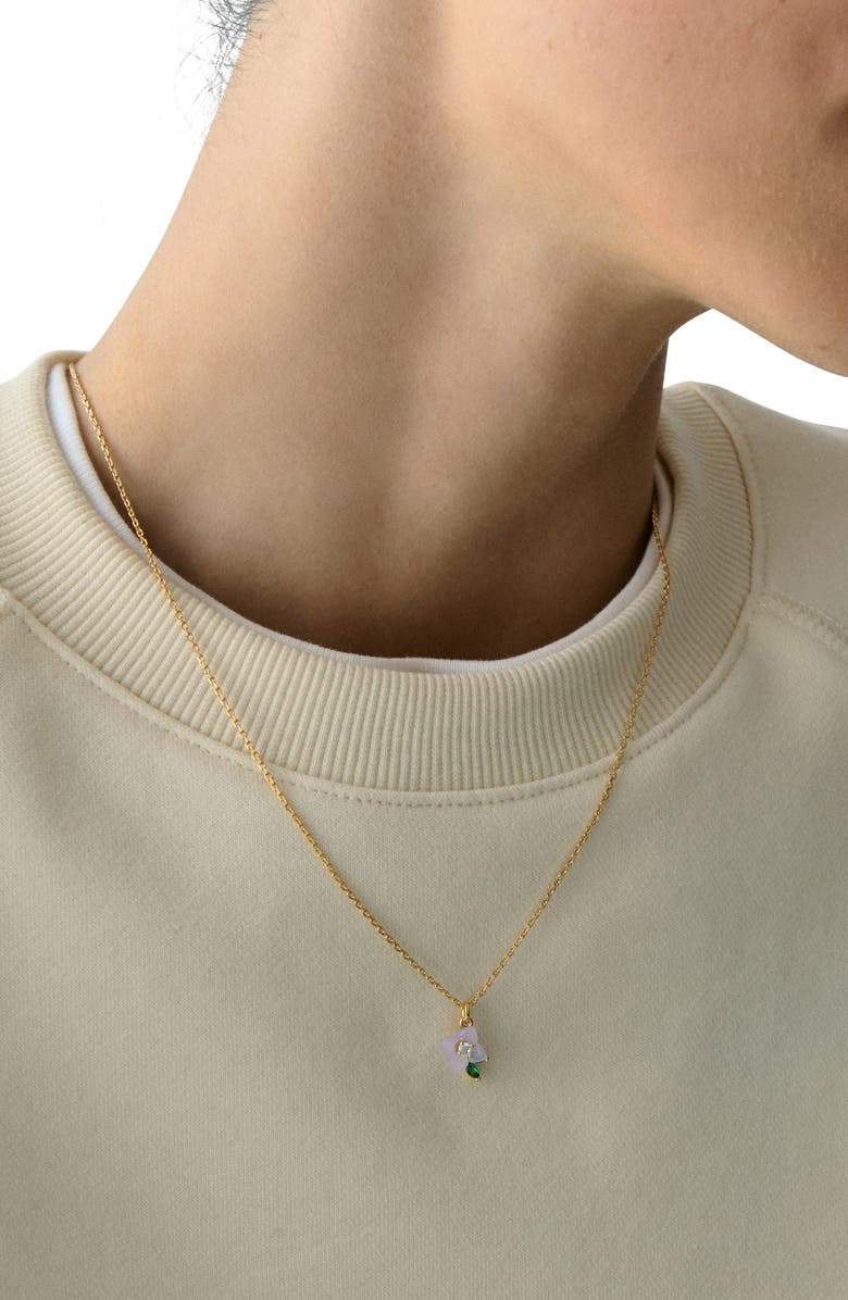 Kate Spade New York appreciate you flower pendant necklace, Alternate, color, 