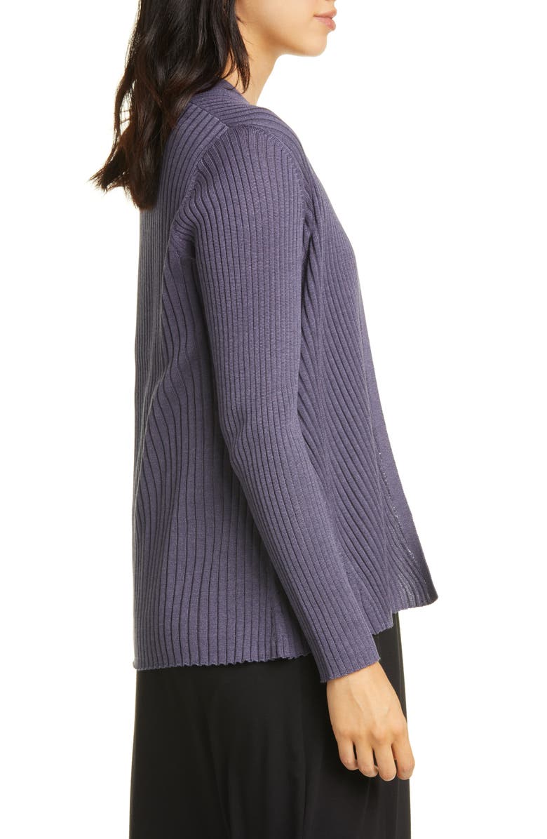 Eileen Fisher Ribbed Cardigan, Alternate, color, 