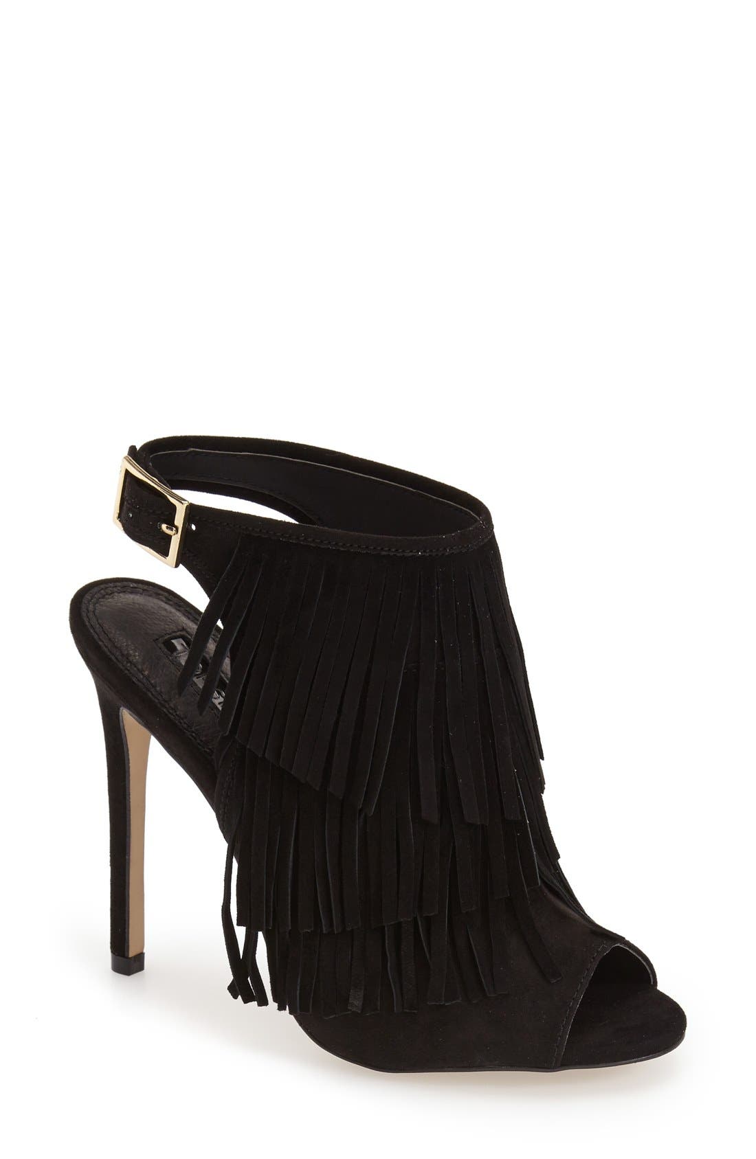 Topshop 'Rhonda' Fringe Sandal, Main, color, 