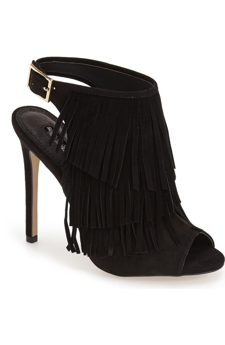 Topshop 'Rhonda' Fringe Sandal, Main, color,