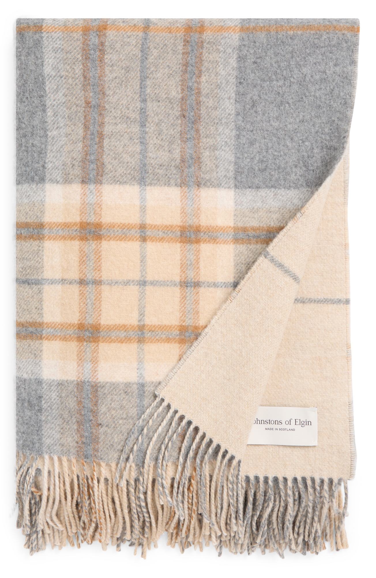 Johnstons of Elgin Plaid Wool Throw Blanket