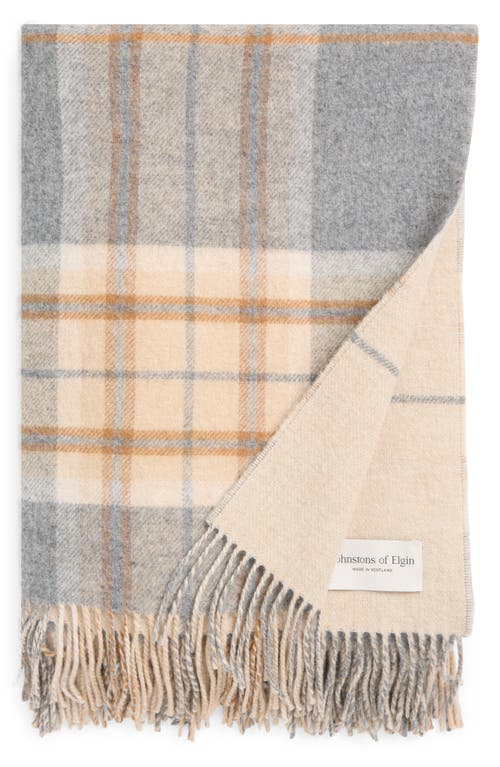 Johnstons Of Elgin Plaid Wool Throw Blanket In Neutral