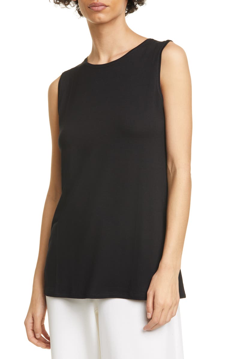 Eileen Fisher Crewneck Long Tank Top, Main, color, 