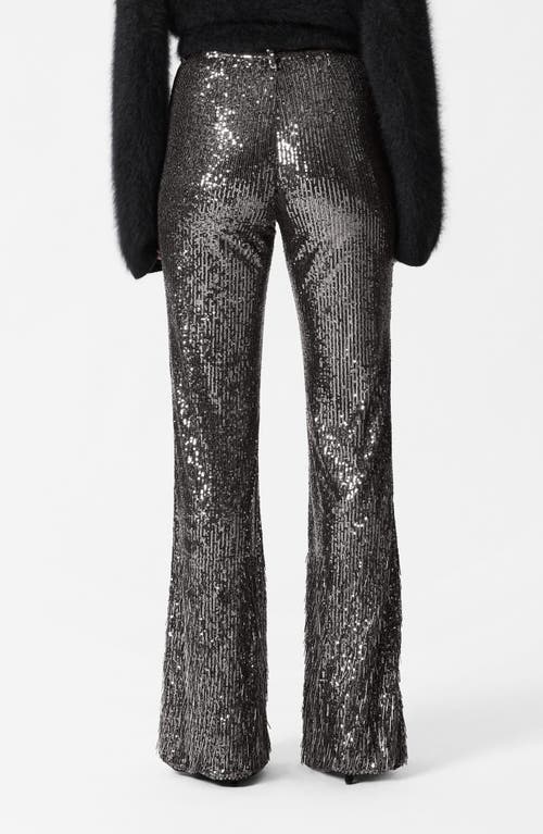 & Other Stories Sequin Flared Pants In Grey Dark