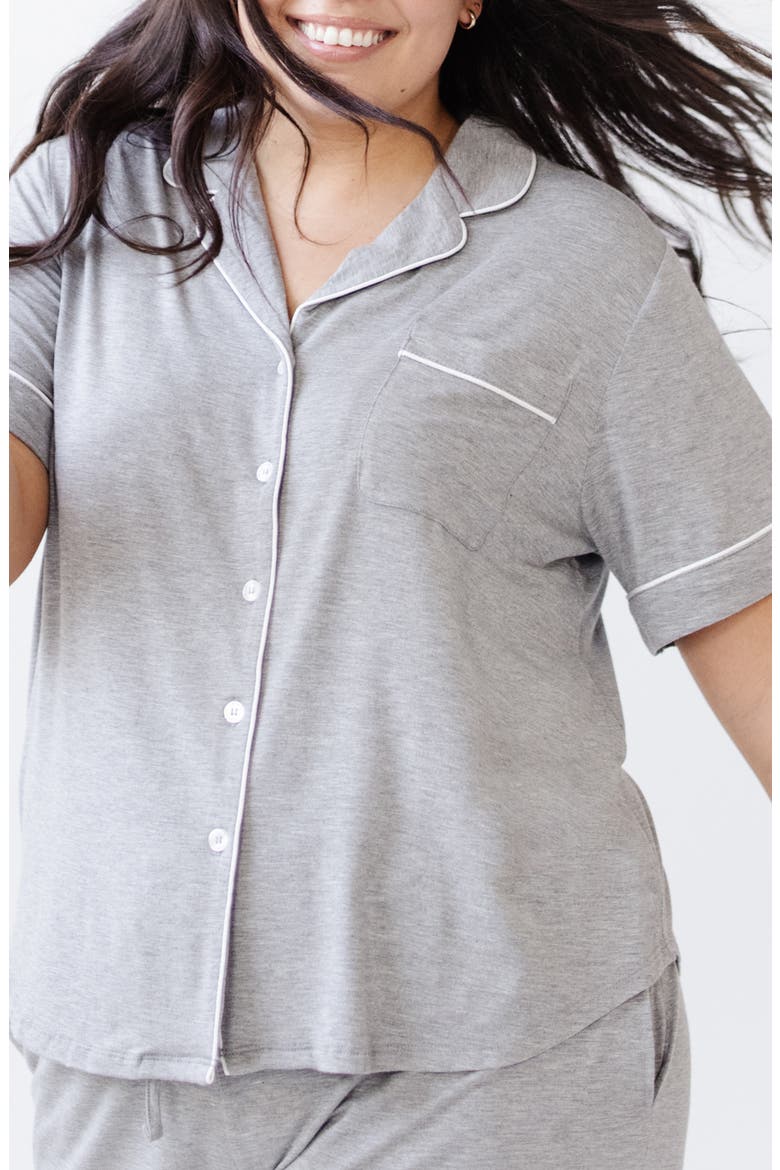 Short Sleeve Knit Pajamas, Alternate, color, GREY