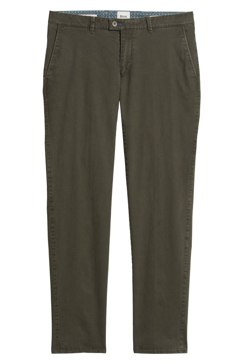 Fabio Flat Front Cotton Blend Pants, Alternate, color, OLIVE