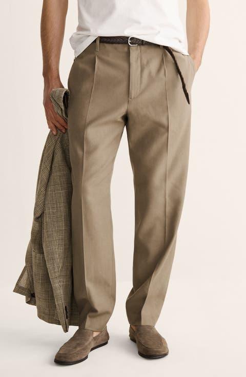 Regular Fit Pleated Pants