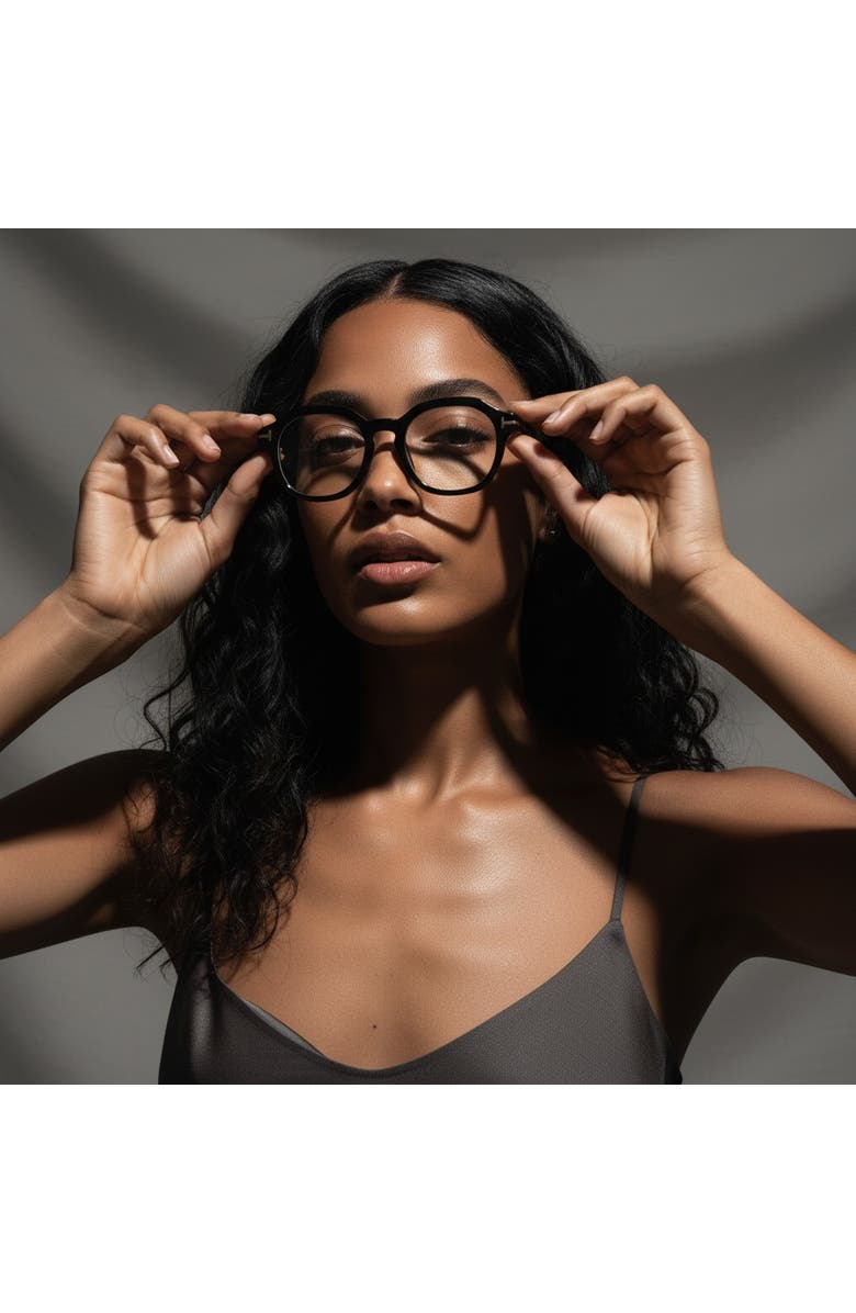 NCMPRBL Focused 46mm Geometric Eyeglasses - Obsidian Black, Alternate, color, Obsidian Black