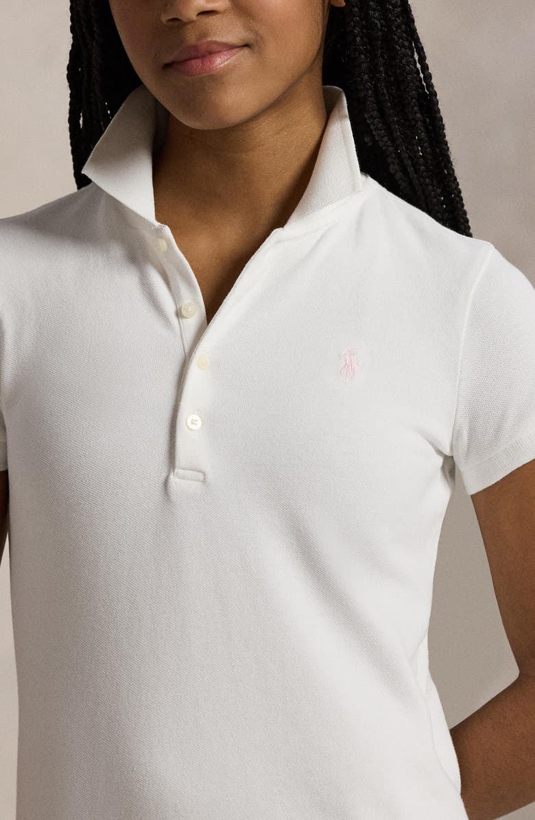 Polo Ralph Lauren Kids' Stretch Cotton Mesh Polo Dress, Alternate, color, White