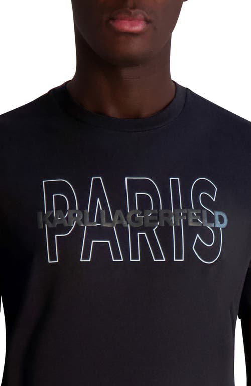 Karl Lagerfeld Paris Paris Cotton Graphic T-shirt In Black