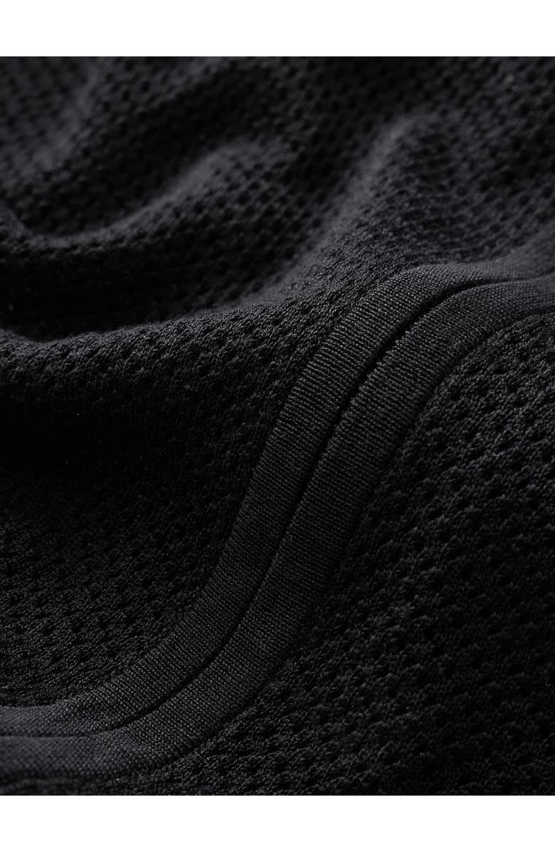 John Varvatos Lazo Full Zip Mesh Sweater Hoodie, Alternate, color, Black