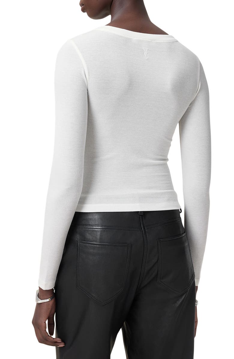 AllSaints Bec Long Sleeve T-Shirt, Alternate, color, Optic White
