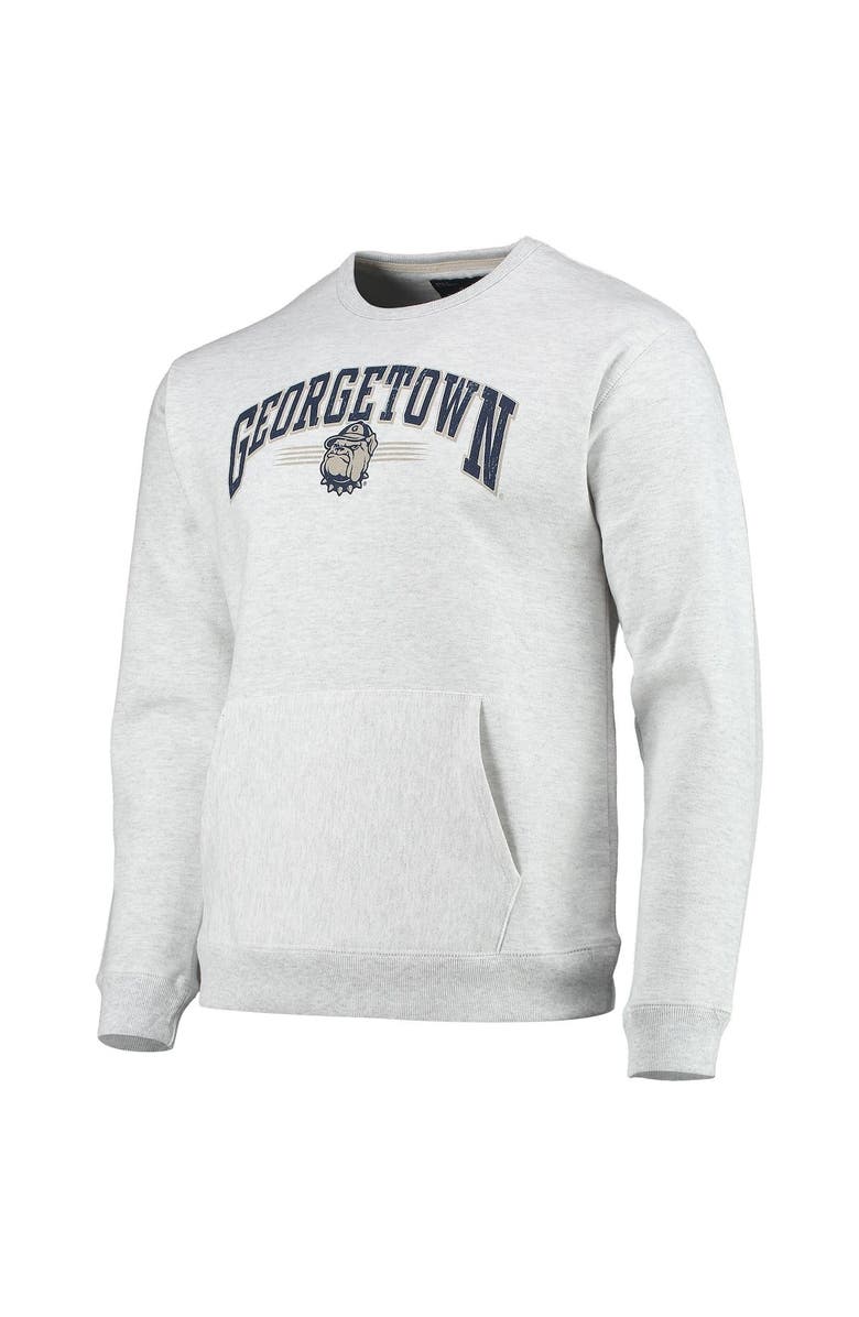 LEAGUE COLLEGIATE WEAR Men's League Collegiate Wear Heathered Gray Georgetown Hoyas Upperclassman Pocket Pullover Sweatshirt, Alternate, color, 