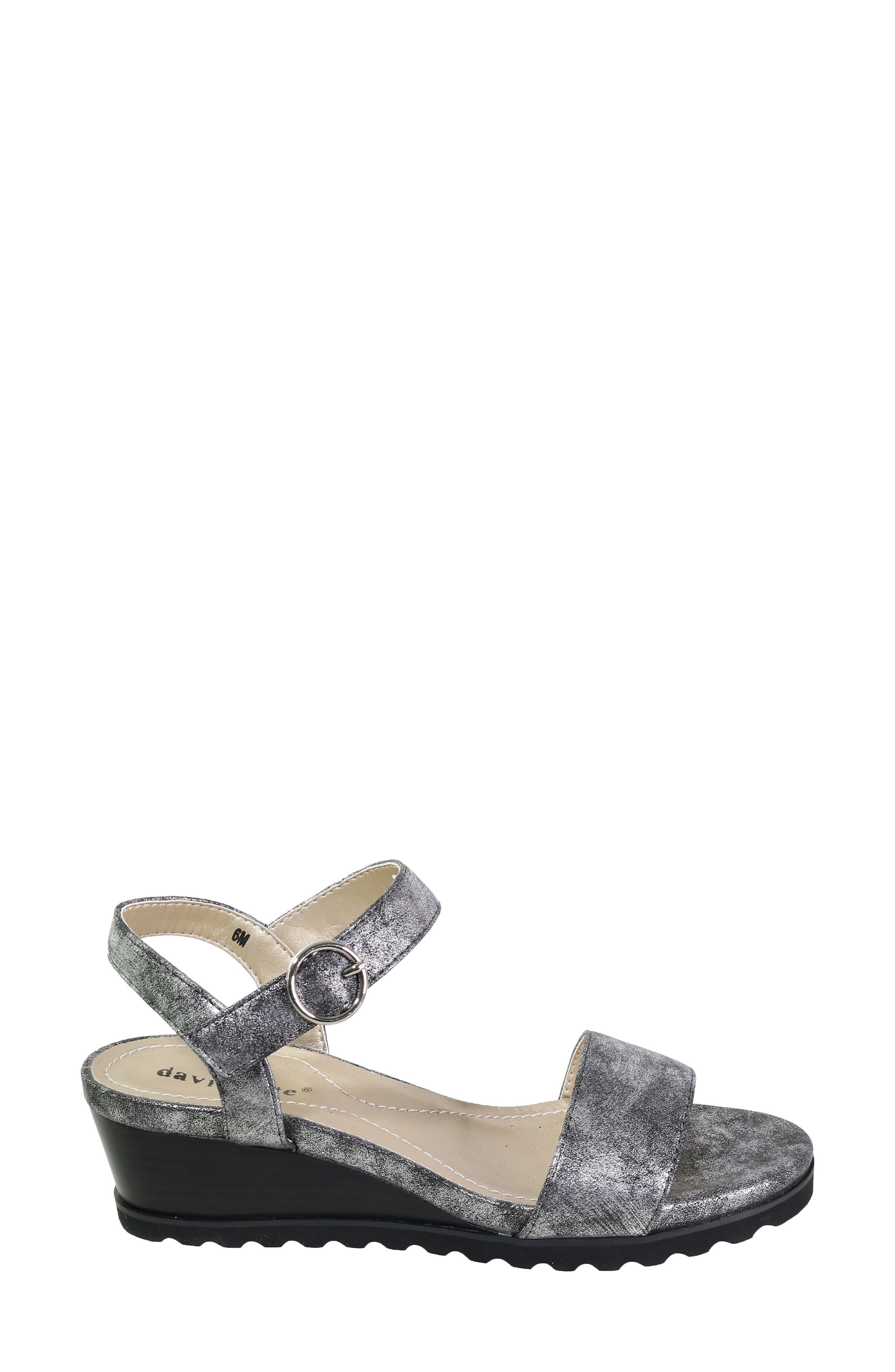 Knockout Ankle Strap Wedge Sandal, Alternate, color, PEWTER
