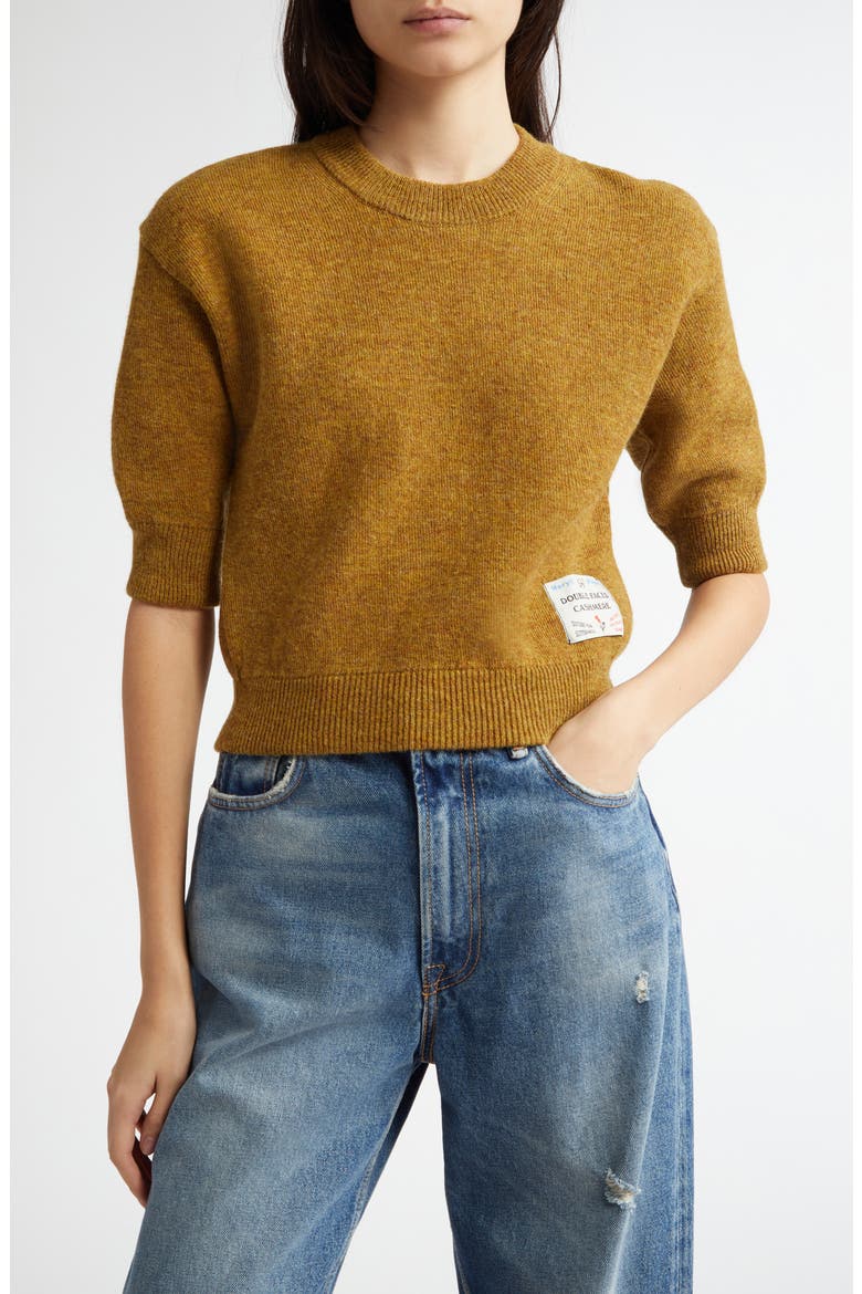 Double Face Wool & Cashmere Sweater, Main, color, OCRA