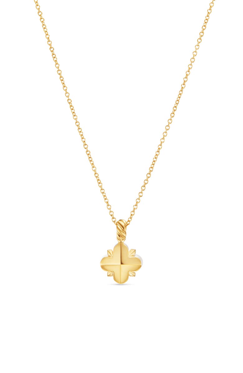 David Yurman Petite Modern Renaissance Pyramid Pendant Necklace in 18K Gold with Center Diamond, Alternate, color, 