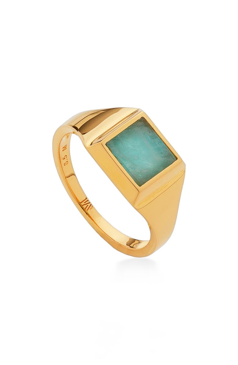Monica Vinader Signature Vermeil Signet Ring, Main, color, 