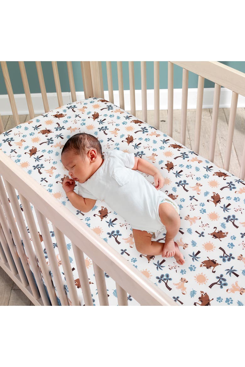 Disney Baby Lion King Adventure 3-Piece Mini Crib Bedding Set, Alternate, color, Blue