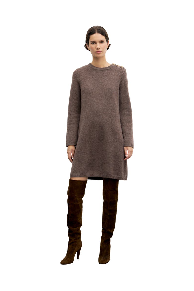 Coly Knitted Mini Dress, Alternate, color, Brown
