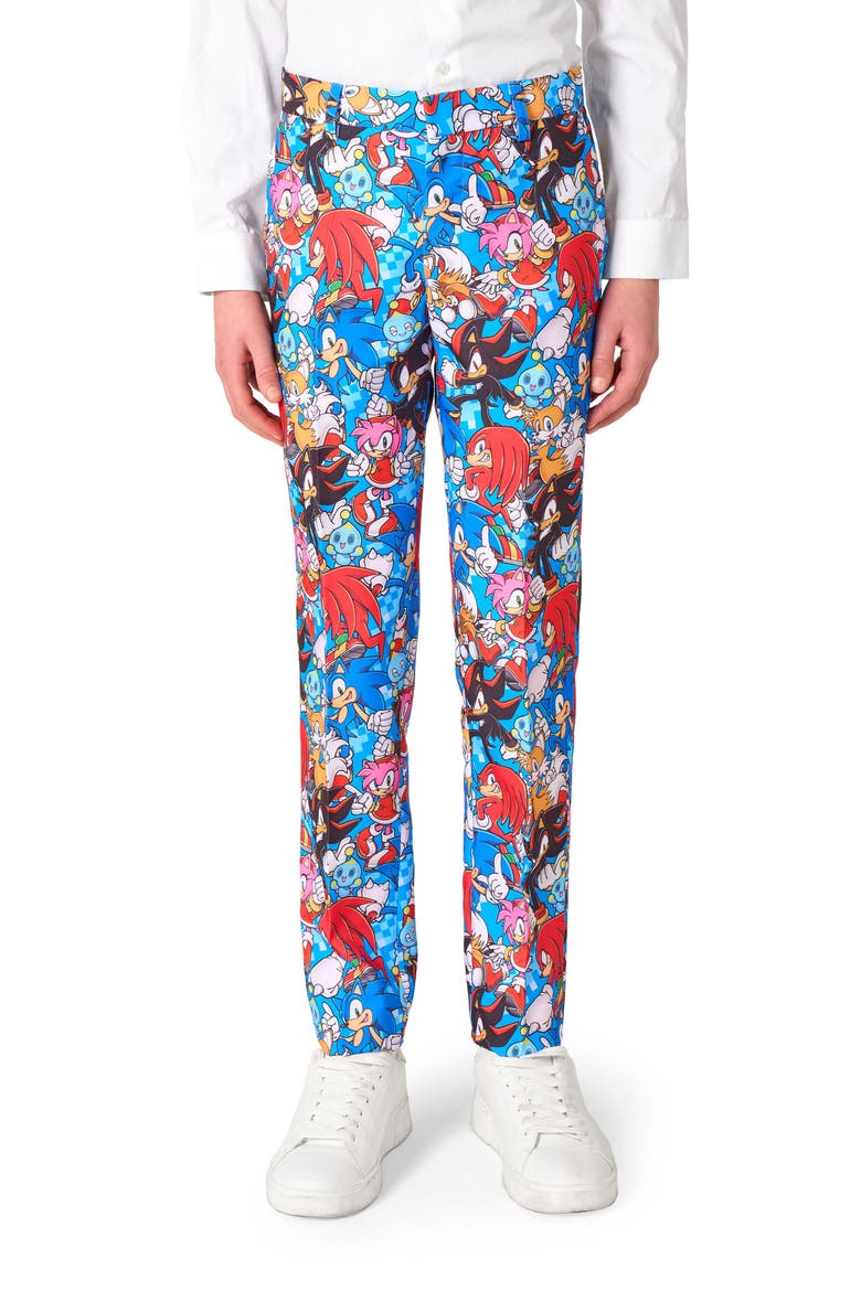 Kids' Sonic the Hedgehog™ Two-Piece Suit & Tie Set, Alternate, color, BLUE MULTI