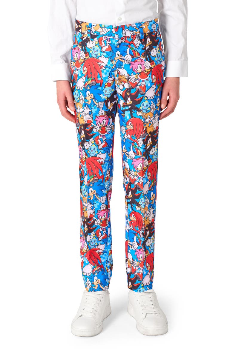 OppoSuits Kids' Sonic the Hedgehog<sup>™</sup> Two-Piece Suit & Tie Set, Alternate, color, Blue Multi