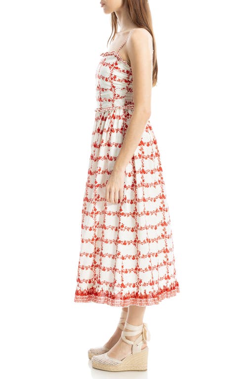 Max Studio Ruffle Printed Midi Sundress In Multi