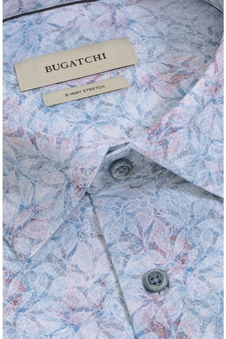 James OoohCotton® Leaf Print Button-Up Shirt, Alternate, color, HAZY BLUE