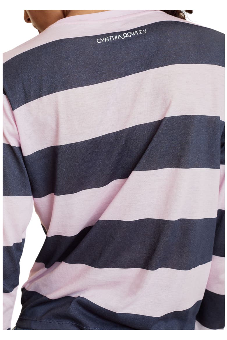 Long Sleeve Everyday Tee, Alternate, color, Pink/Navy