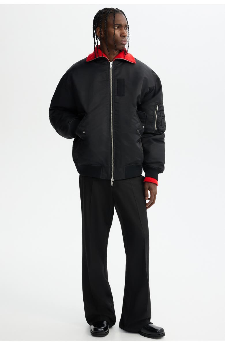 H&M Padded Bomber Jacket, Alternate, color, Black