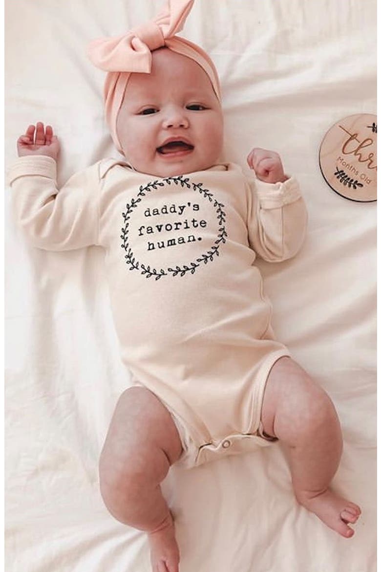 Daddy's Favorite Human Organic Cotton Bodysuit, Alternate, color, NATURAL